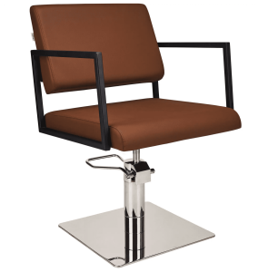 Ayala Loft Fotel Fryzjerski brązowy podstawa kwadrat srebrny | dostępny w 48h! 