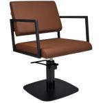 Ayala Loft Fotel Fryzjerski brązowy podstawa kwadrat czarny | dostępny w 48h! 