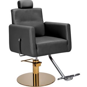 Ayala Ray Fotel Fryzjerski czarny podstawa dysk złoty | dostępny w 48h! 